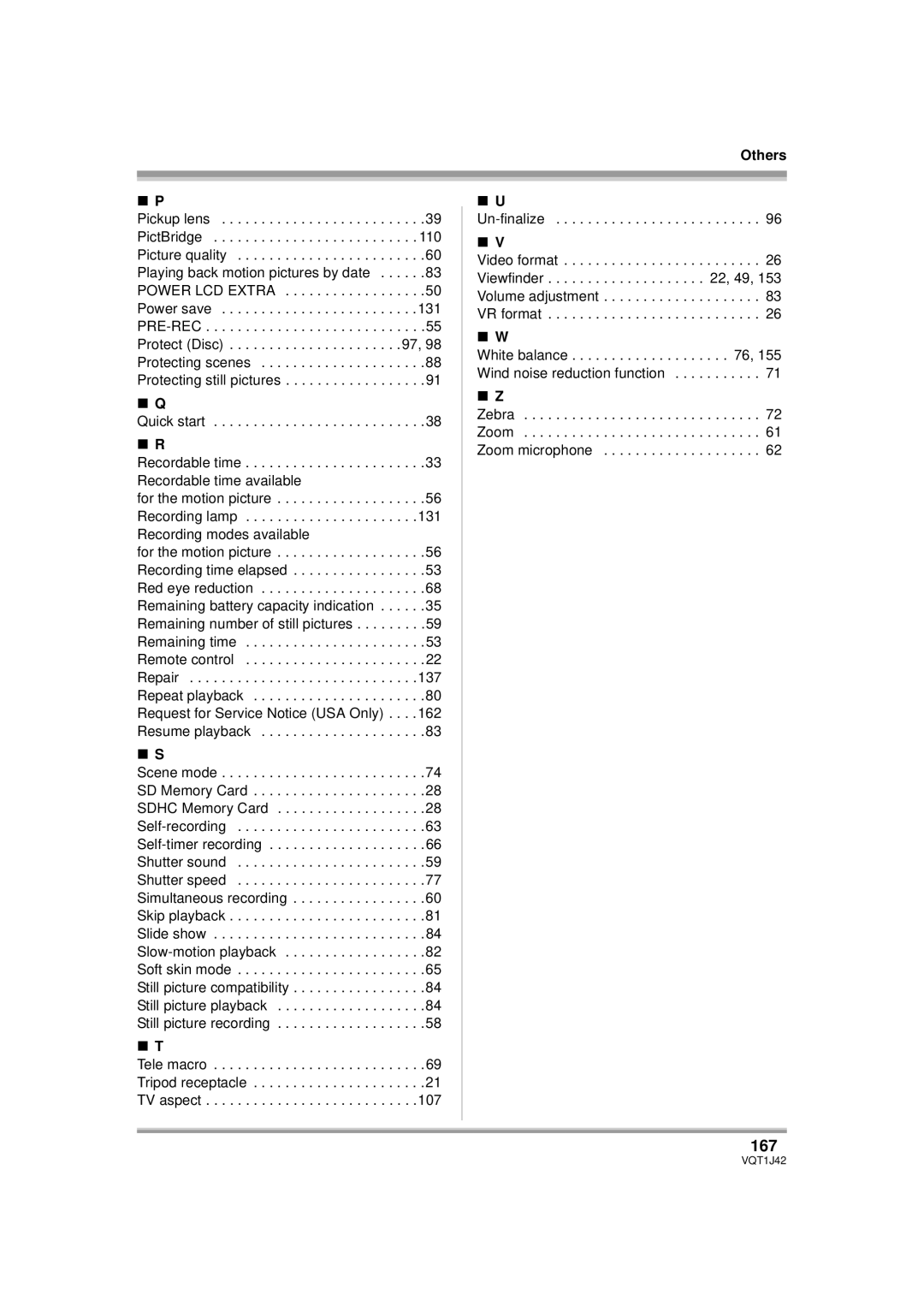 Panasonic HDC-SX5PC operating instructions 167 