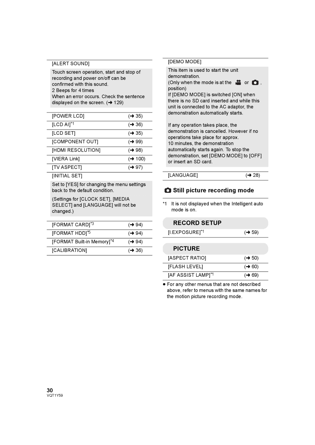 Panasonic HDC-TM200, HDC-HS200 operating instructions Still picture recording mode, Alert Sound 