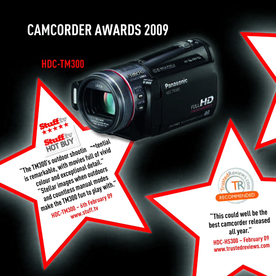 Panasonic HDC-TM300, HDC-HS300 manual Camcorder a S 