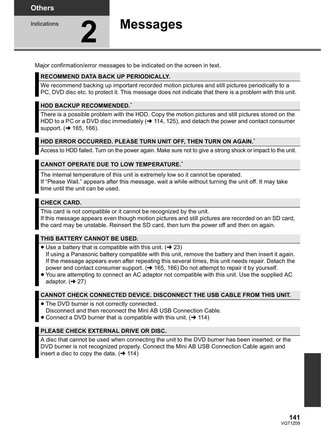 Panasonic HDC-HS300P/PC, HDC-TM300P/PC operating instructions 141 