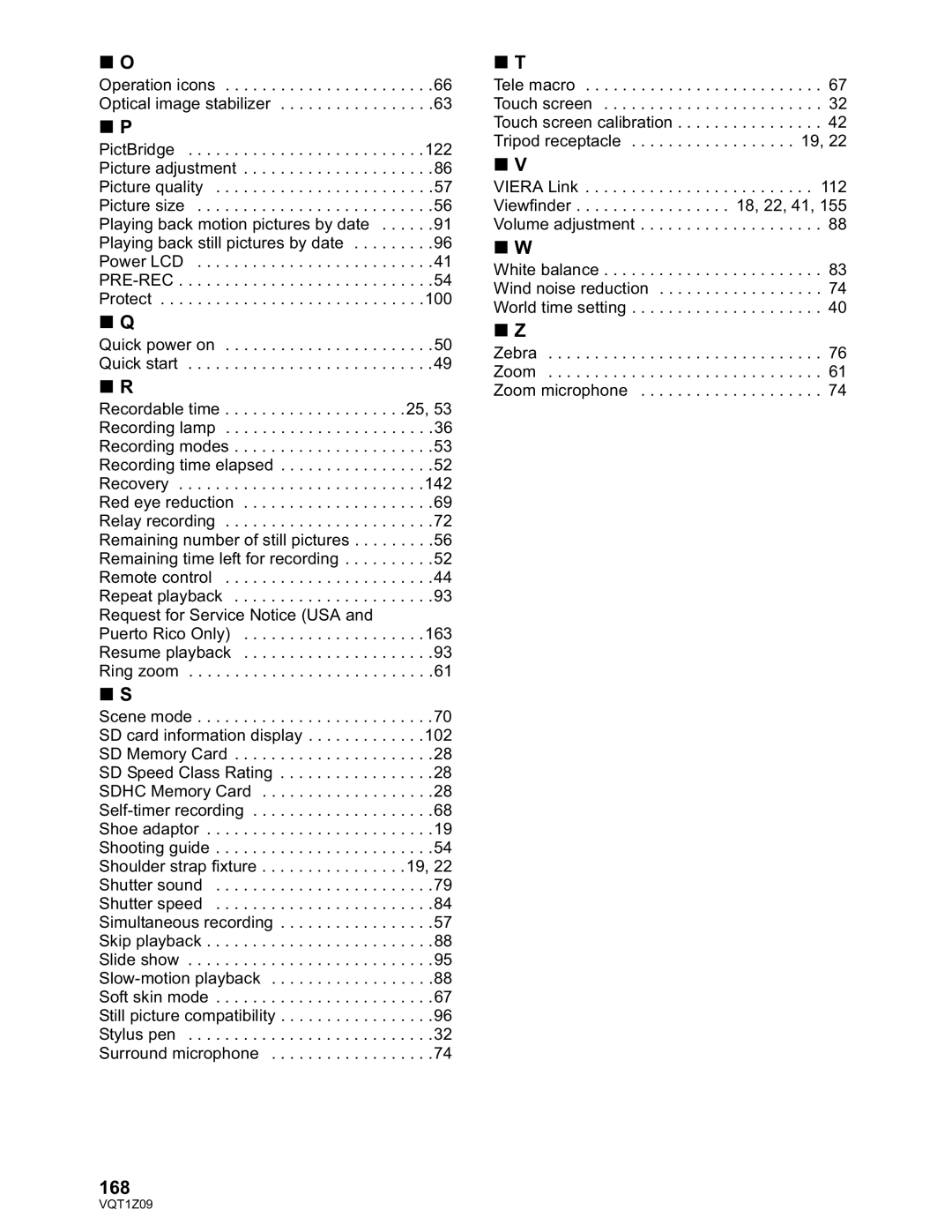 Panasonic HDC-TM300P/PC, HDC-HS300P/PC operating instructions 168 