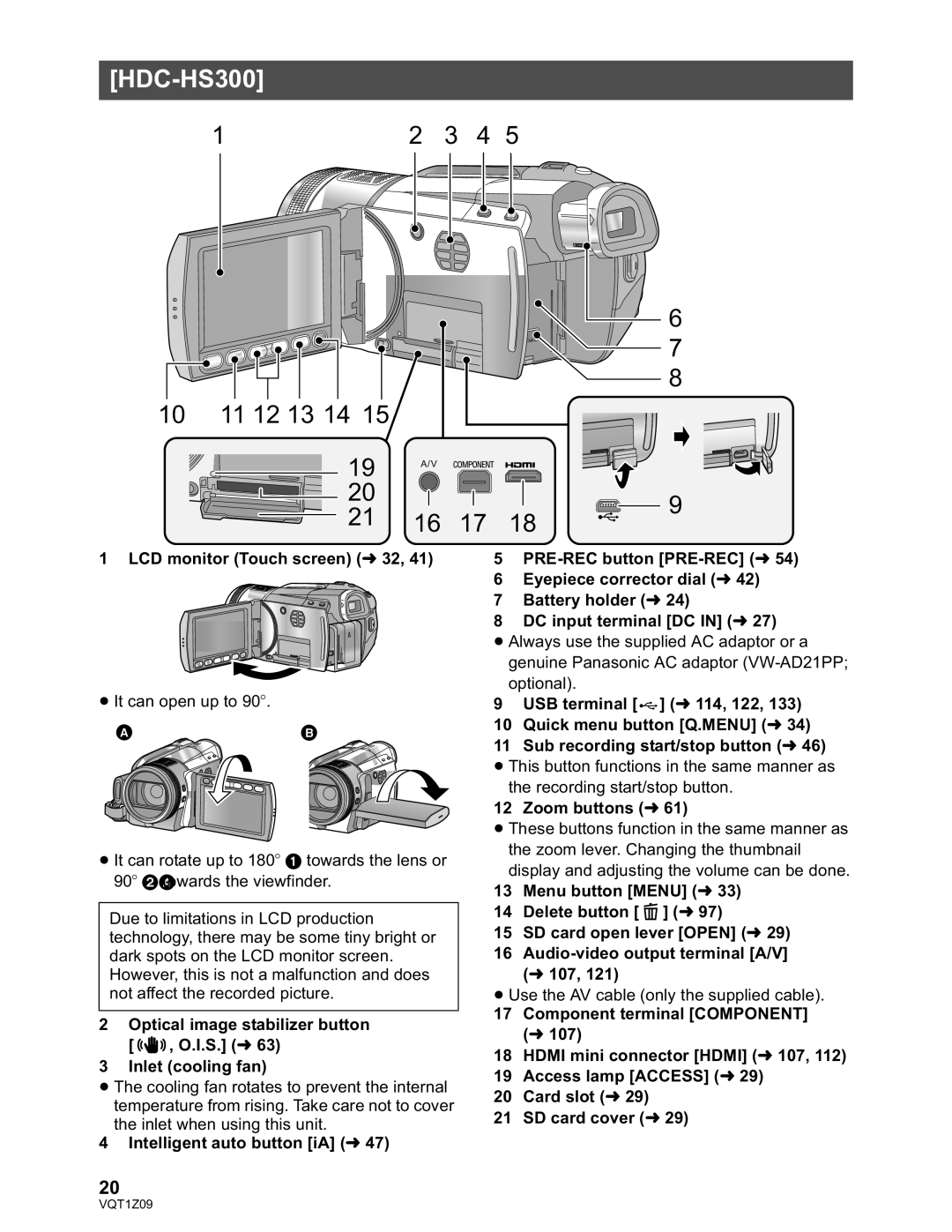 Panasonic HDC-TM300P/PC, HDC-HS300P/PC operating instructions 10 11 12 13 14 