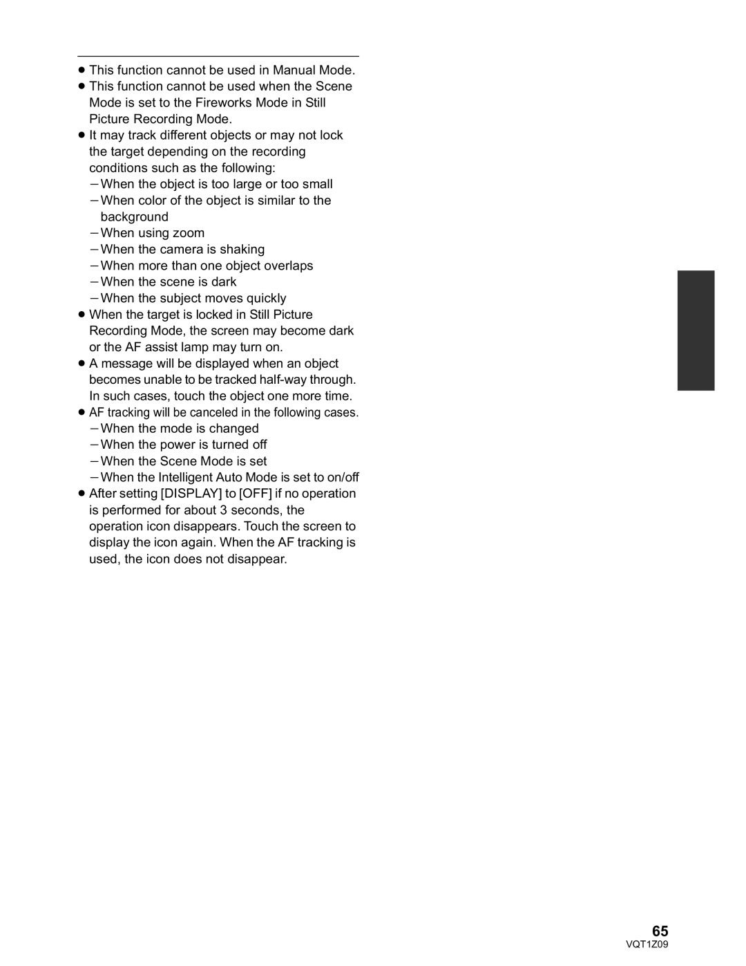 Panasonic HDC-HS300P/PC, HDC-TM300P/PC operating instructions VQT1Z09 