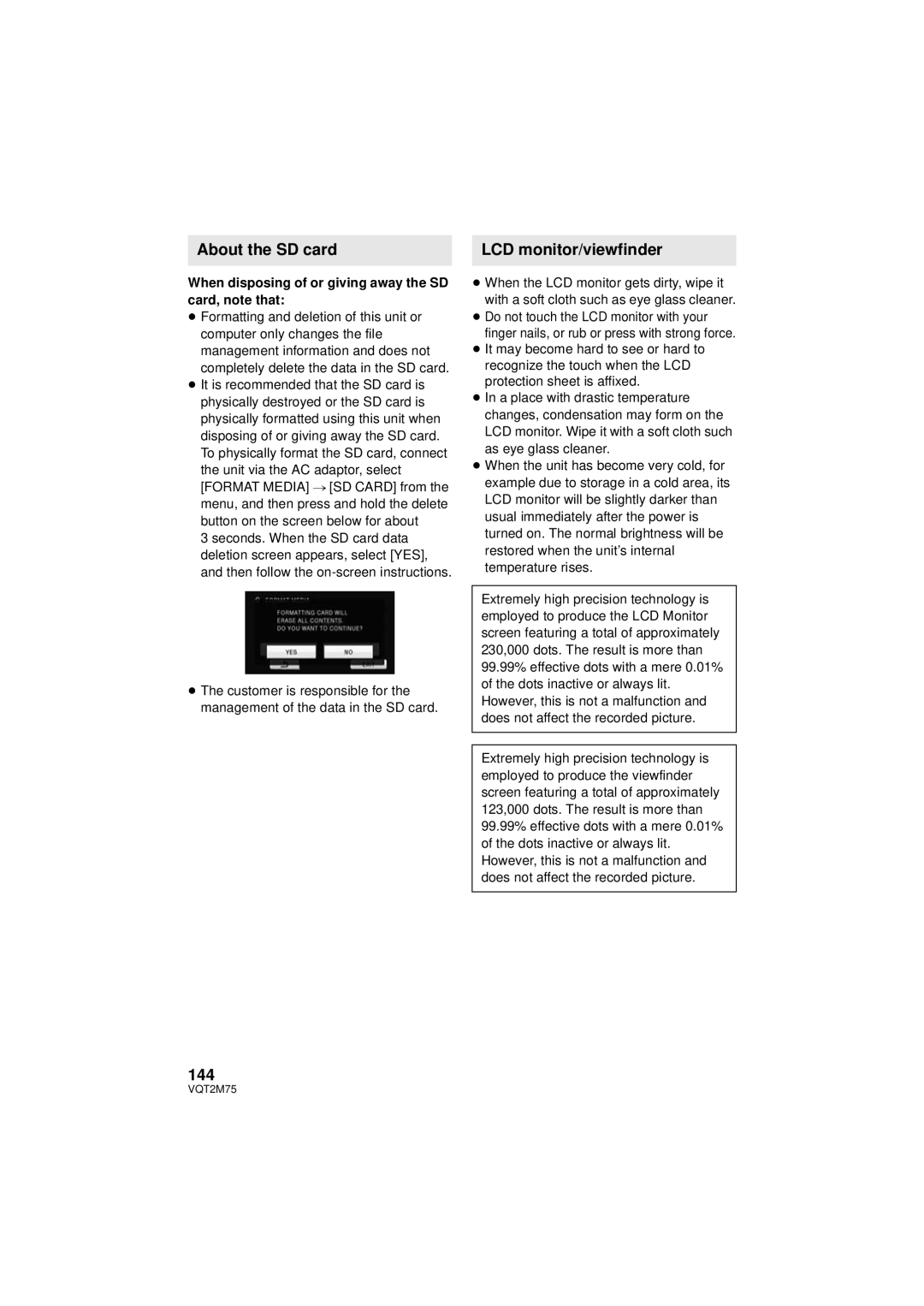 Panasonic HDC-TM700P/PC, HDC-TM700K, HDC-HS700P/PC operating instructions About the SD card LCD monitor/viewfinder, 144 