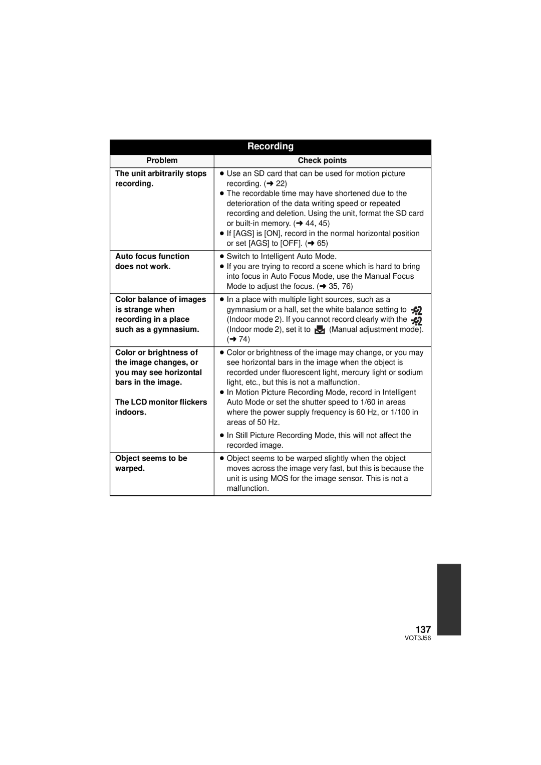 Panasonic HDC-SD90P/PC, HDC-TM90P/PC owner manual 137 