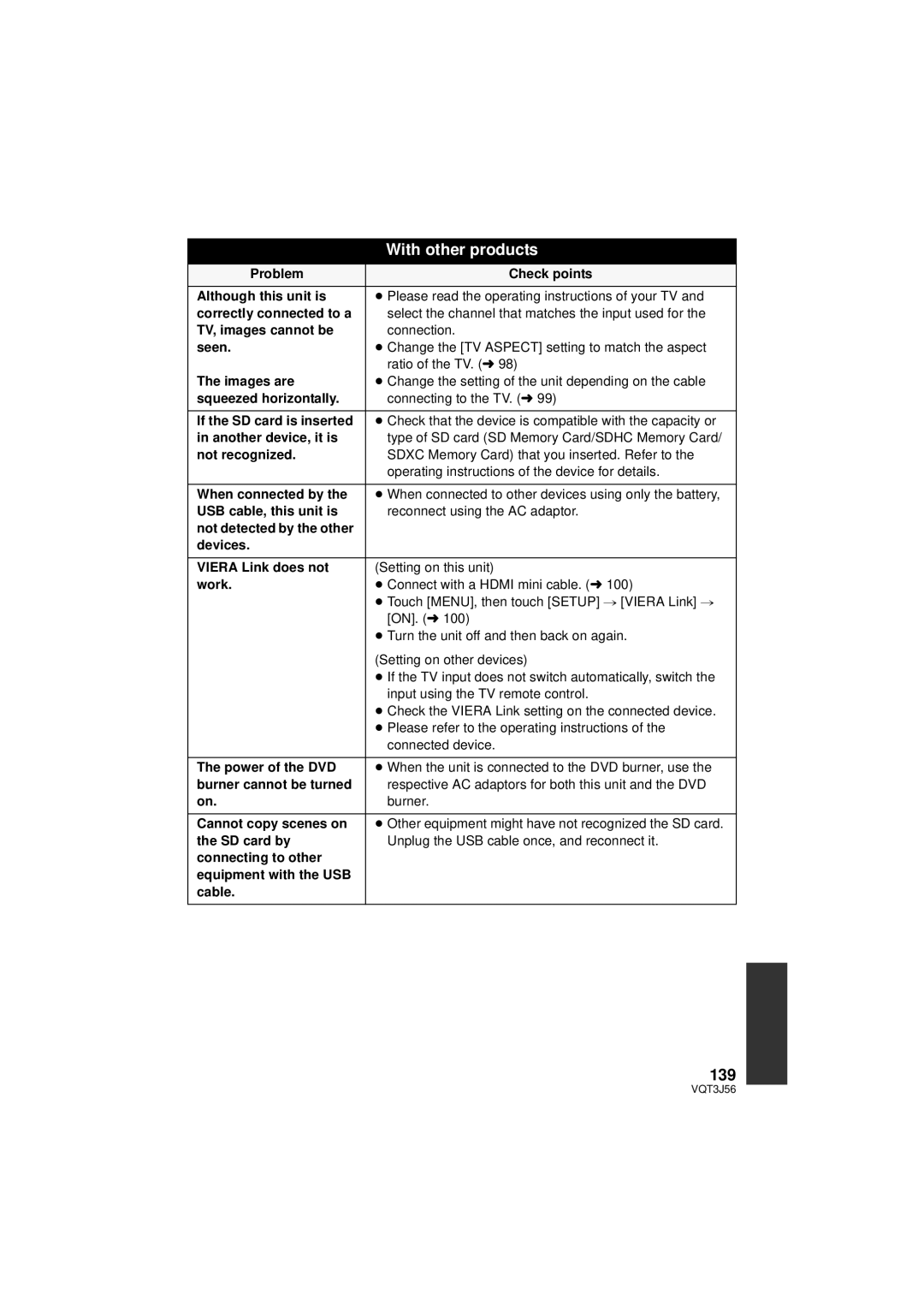 Panasonic HDC-SD90P/PC, HDC-TM90P/PC owner manual 139 