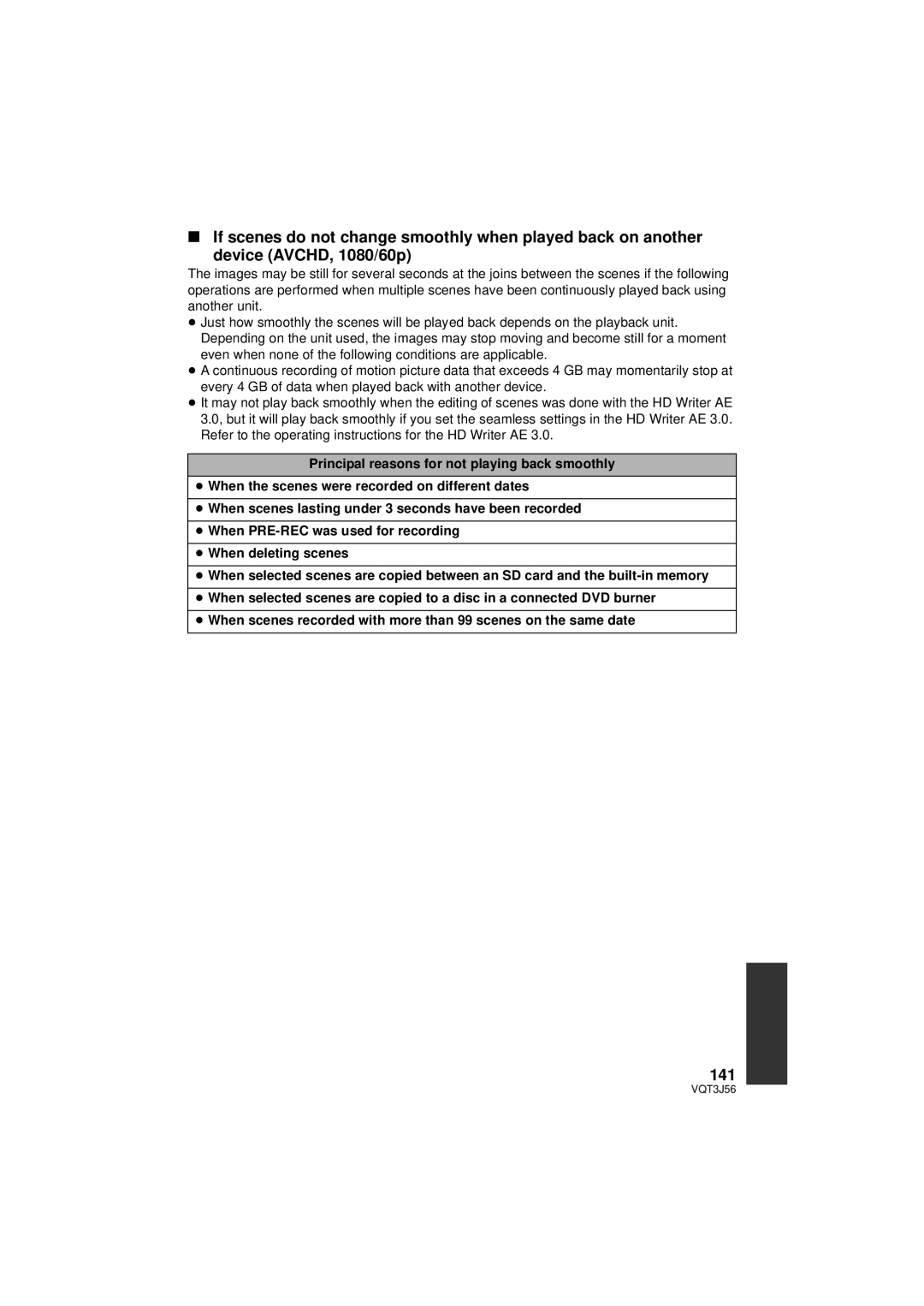 Panasonic HDC-SD90P/PC, HDC-TM90P/PC owner manual 141 