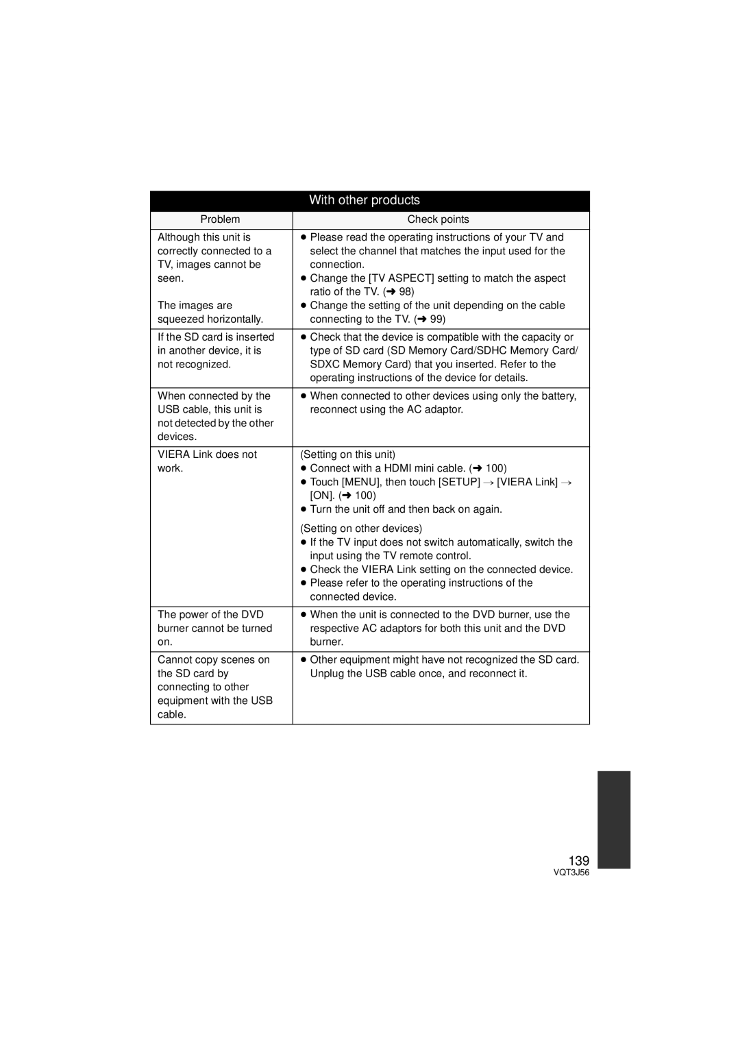 Panasonic HDC-SD90P/PC, HDC-TM90P/PC owner manual 139 