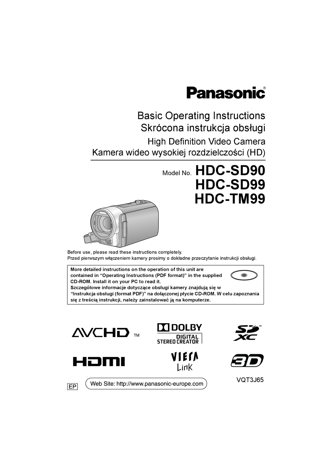 Panasonic HDC-SD90 operating instructions HDC-SD99 HDC-TM99 