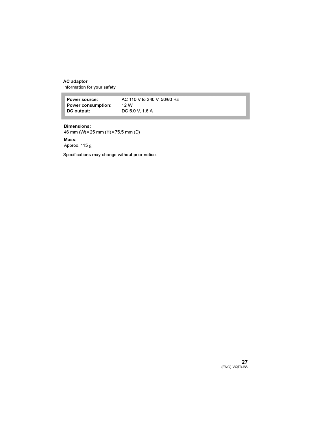 Panasonic HDC-TM99, HDC-SD99, HDC-SD90 operating instructions Information for your safety 