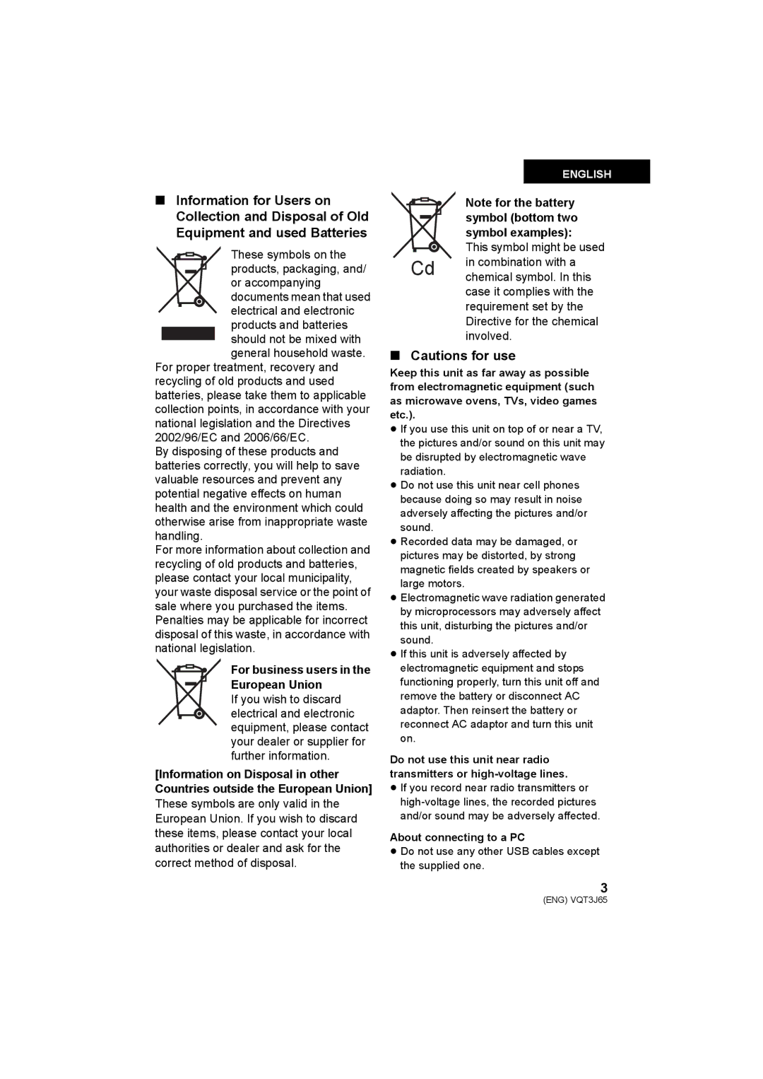 Panasonic HDC-TM99, HDC-SD99, HDC-SD90 operating instructions These symbols on Products, packaging, About connecting to a PC 