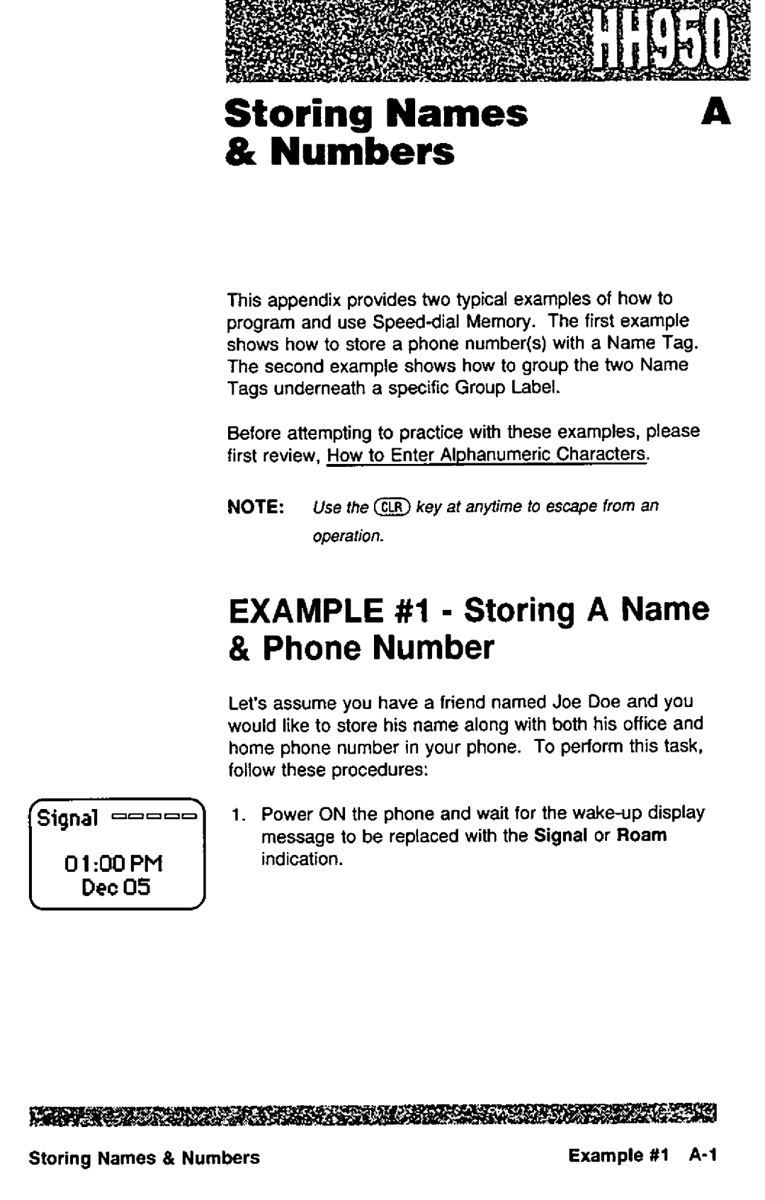 Panasonic HH950 manual 