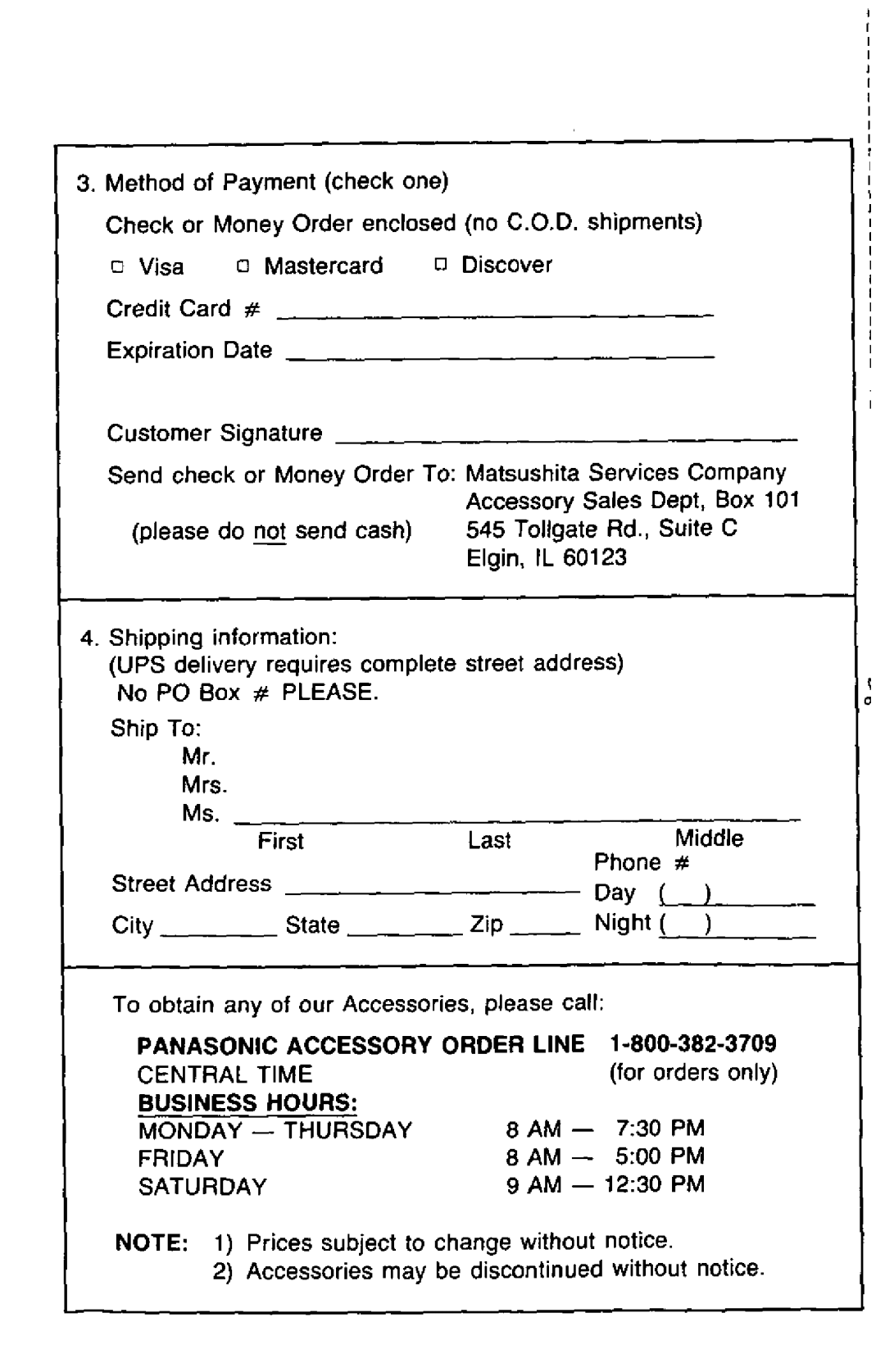 Panasonic HH950 manual 