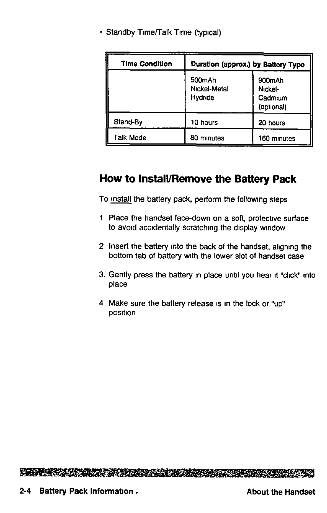 Panasonic HH950 manual 