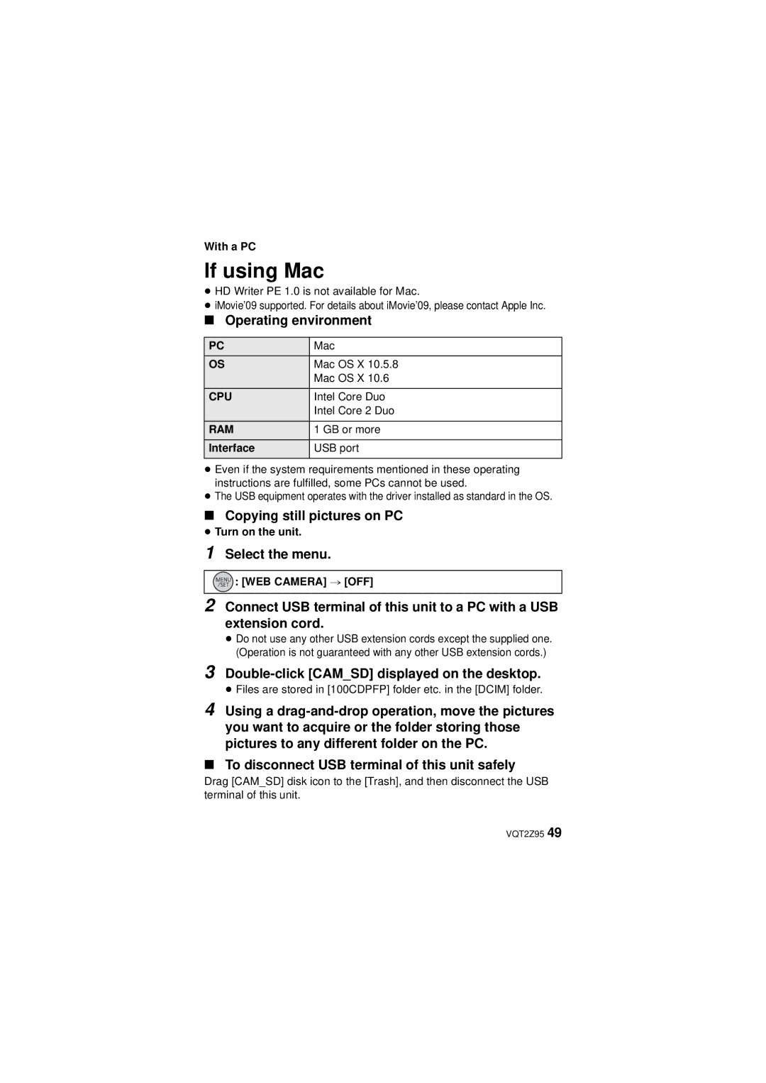 Panasonic VQT2Z95-1, HM-TA1, 1AG6P1P6073-S, 1AG6P1P6073-A operating instructions 