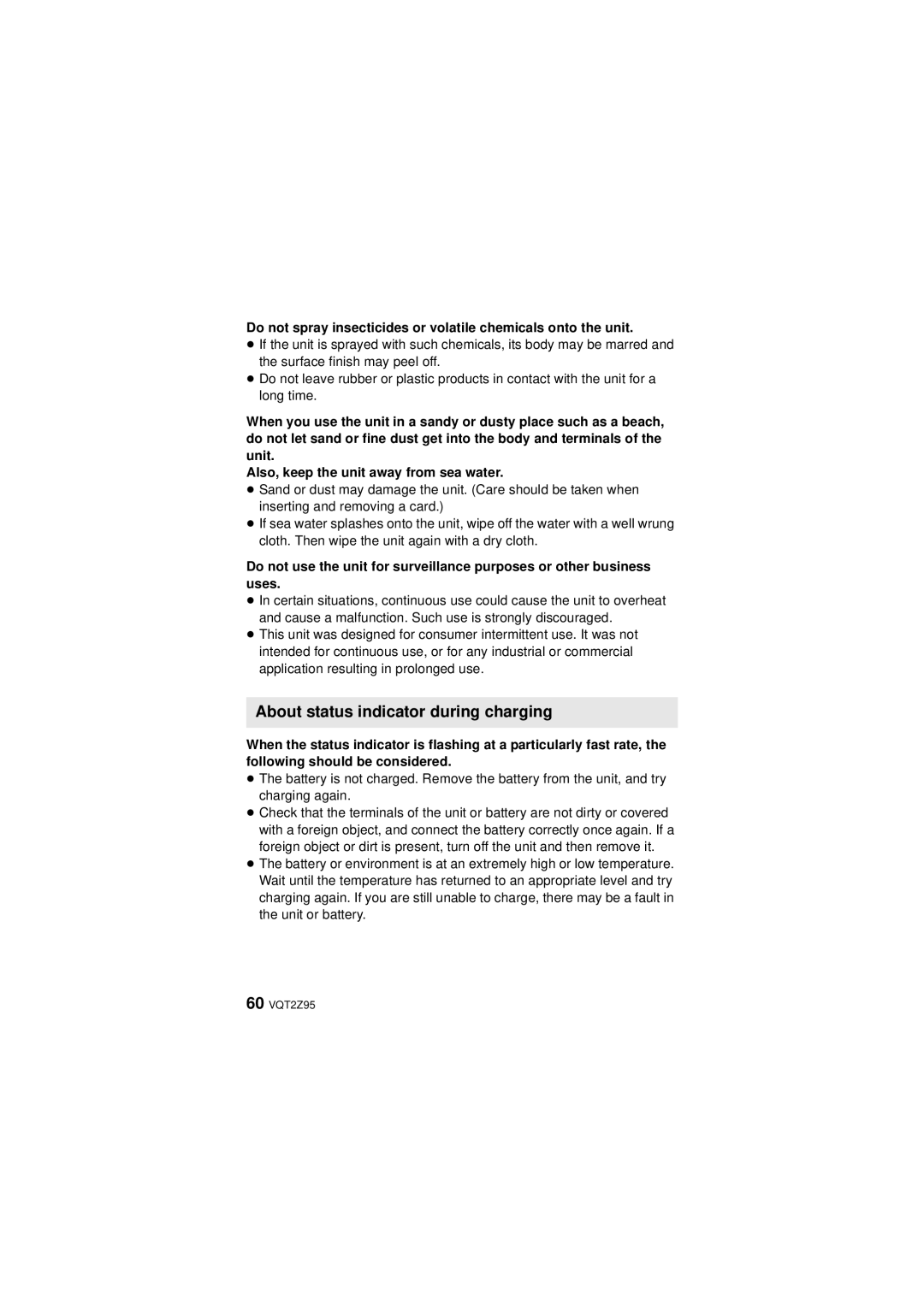 Panasonic HM-TA1, VQT2Z95-1, 1AG6P1P6073-S, 1AG6P1P6073-A operating instructions About status indicator during charging 