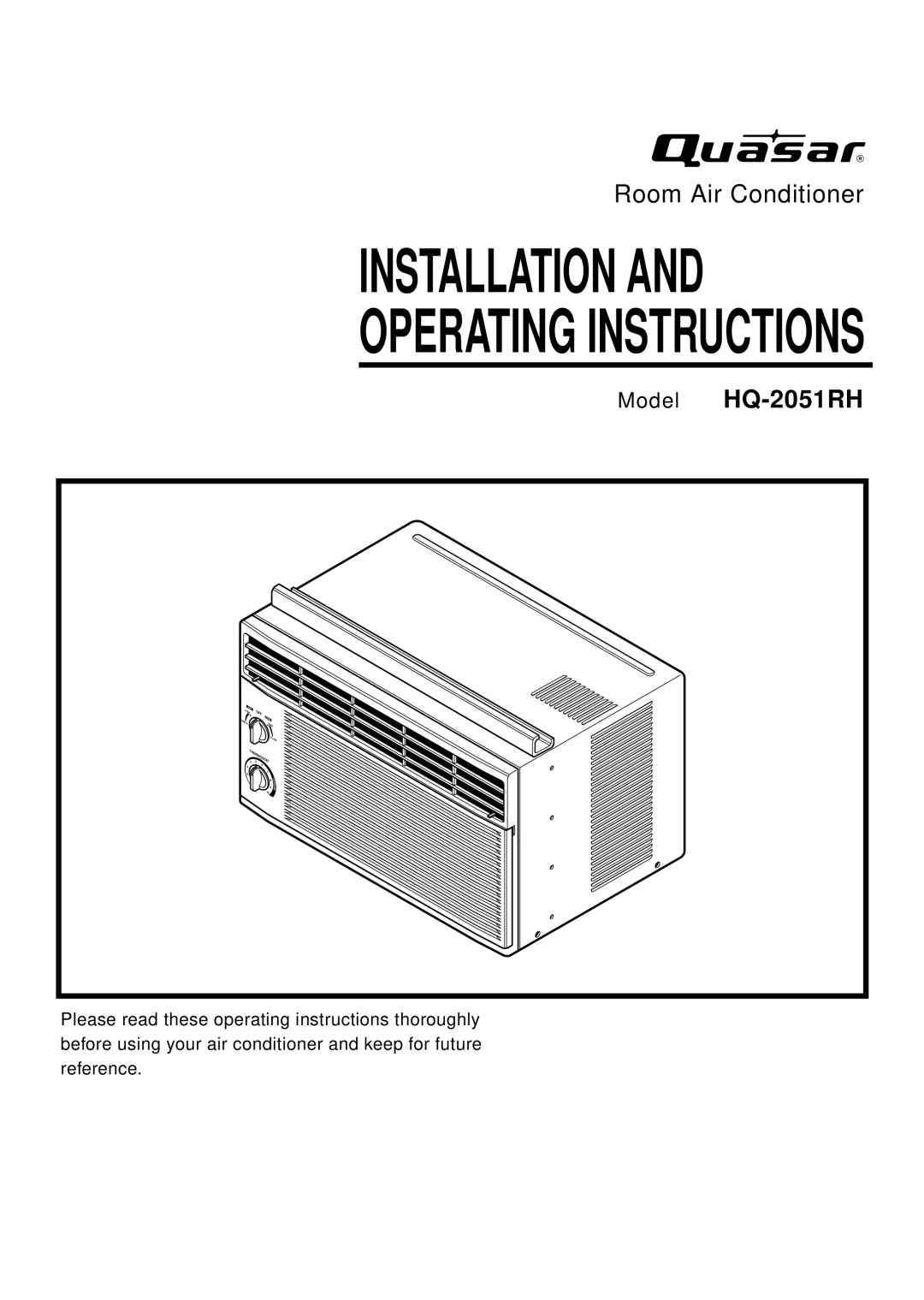 Panasonic HQ-2051RH manual Operating Instructions 