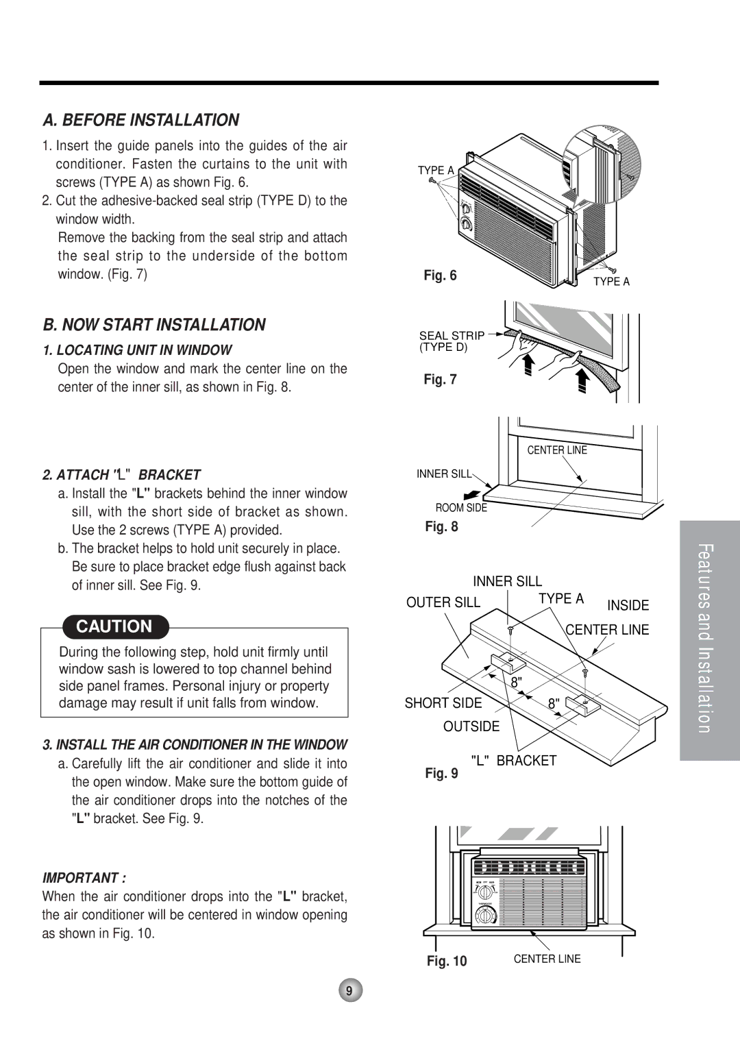 Panasonic HQ-2051RH manual Before Installation, NOW Start Installation, Locating Unit in Window, Attach L Bracket 