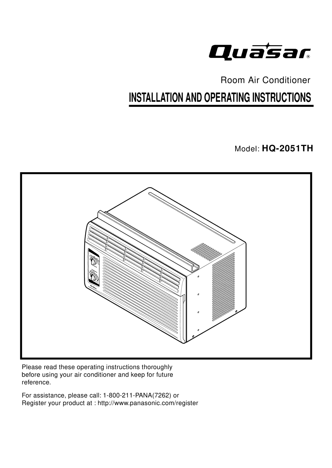 Panasonic manual Model HQ-2051TH 