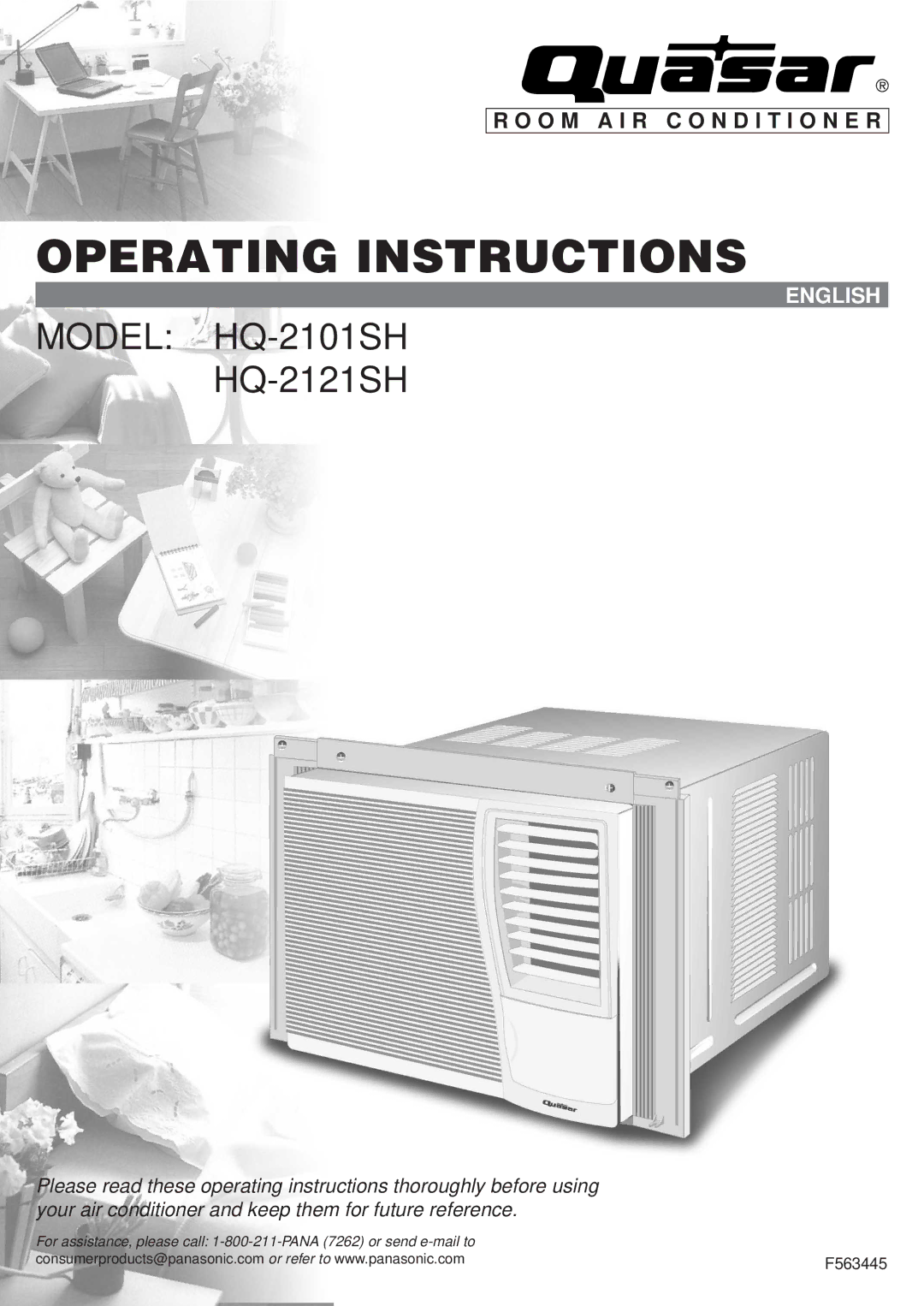 Panasonic HQ-2121SH, HQ-2101SH operating instructions Operating Instructions, O M a I R C O N D I T I O N E R 