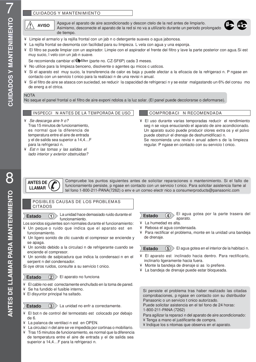 Panasonic HQ-2121SH, HQ-2101SH Cuidados Y Mantenimiento, Aviso, Posibles Causas DE LOS Problemas Citados 