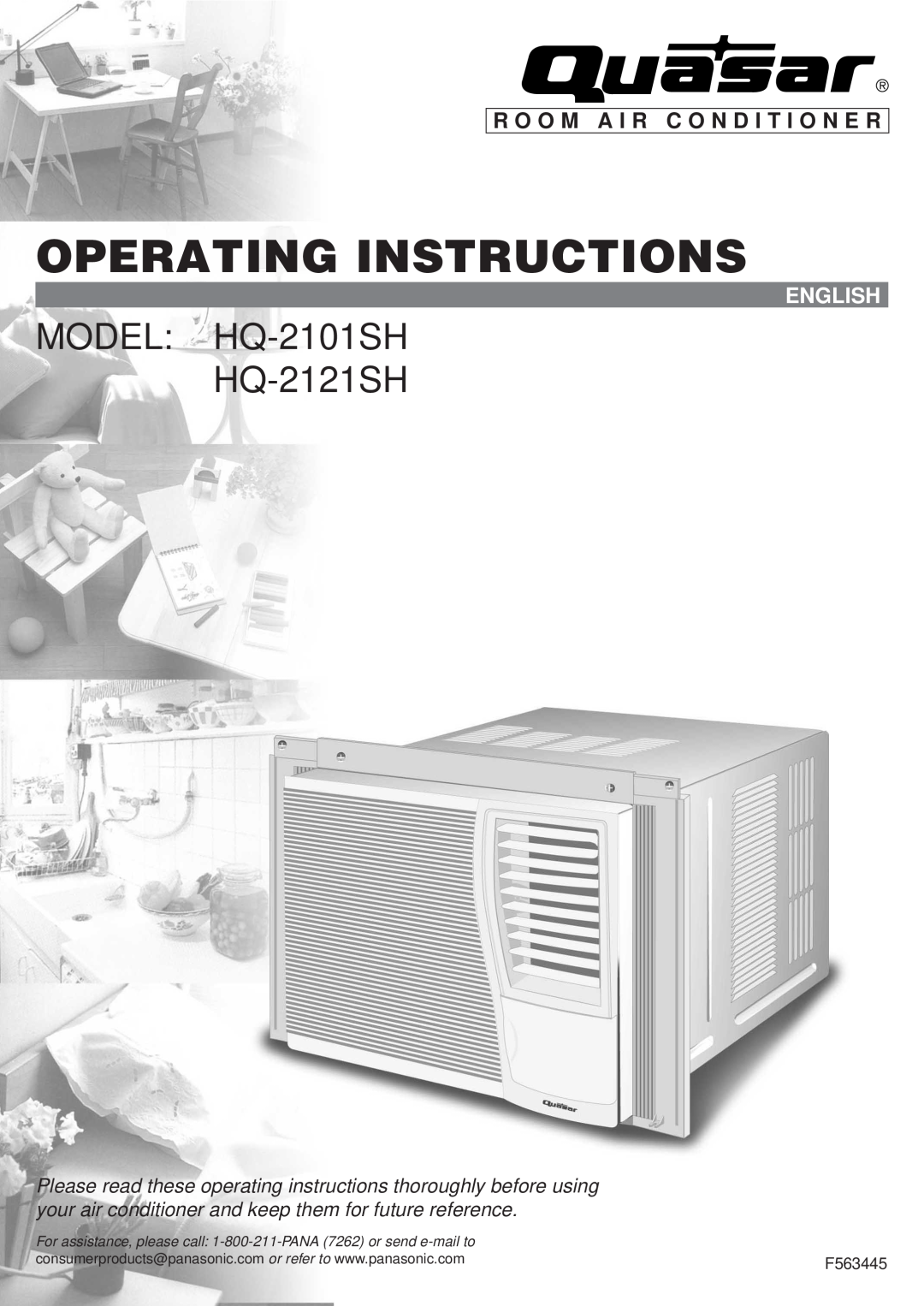 Panasonic operating instructions Operating Instructions, MODEL HQ-2101SH HQ-2121SH, R O O M A I R C O N D I T I O N E R 