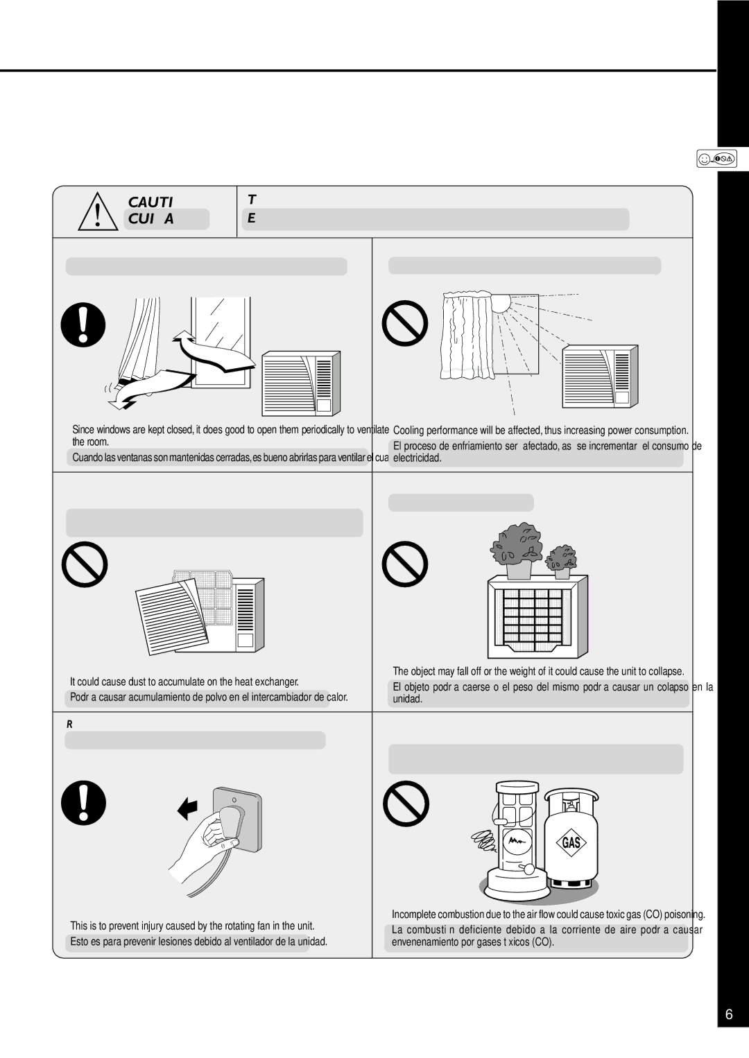 Panasonic HQ-2201SH Cuidado, Do not place any objects on the unit, Remove the power plug when cleaning the unit, Area 