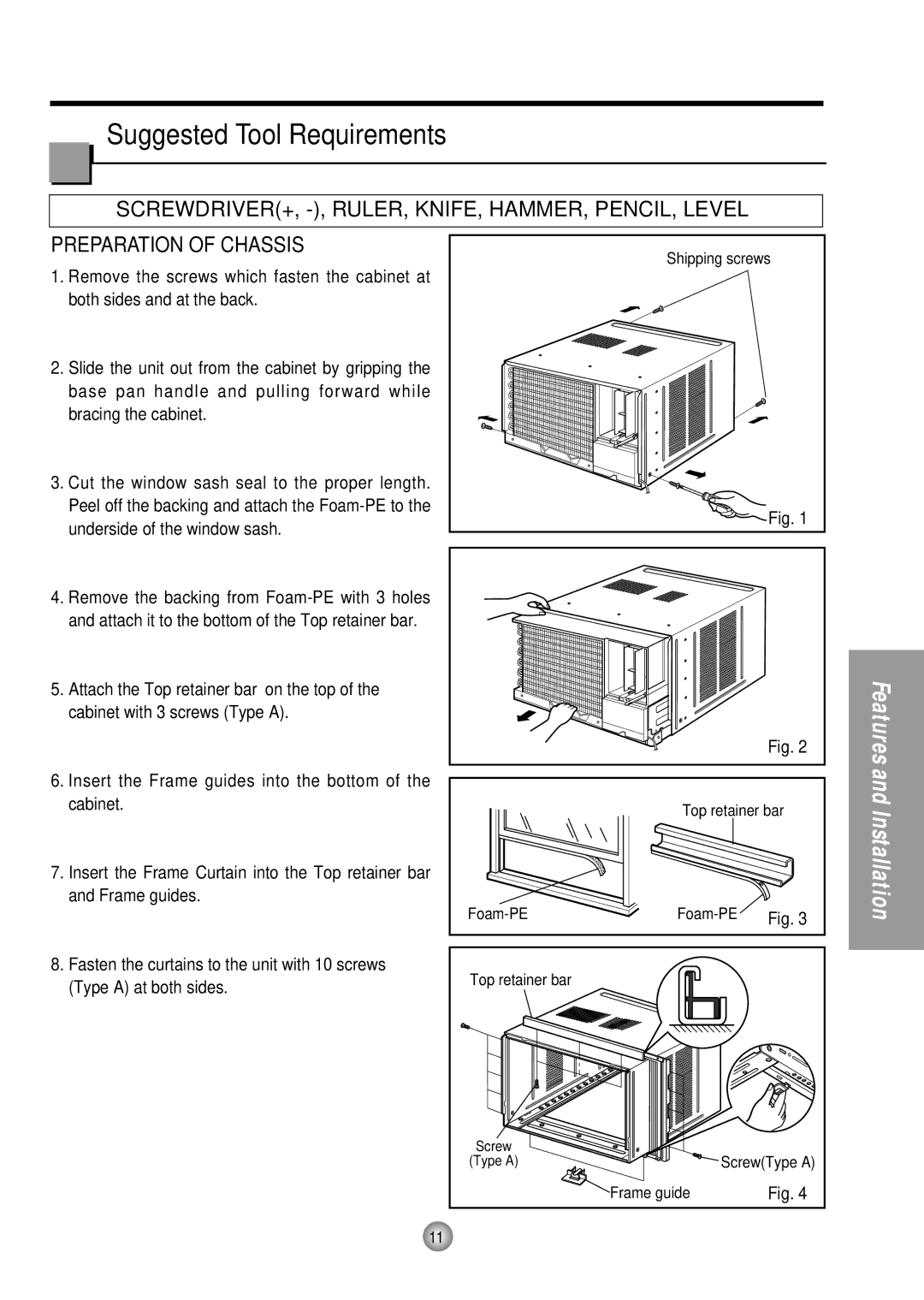 Panasonic HQ-2243TH manual Suggested Tool Requirements, Preparation of Chassis 