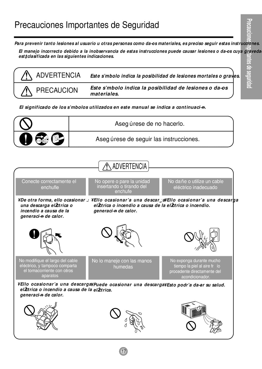 Panasonic HQ-2243TH manual Precauciones Importantes de Seguridad 