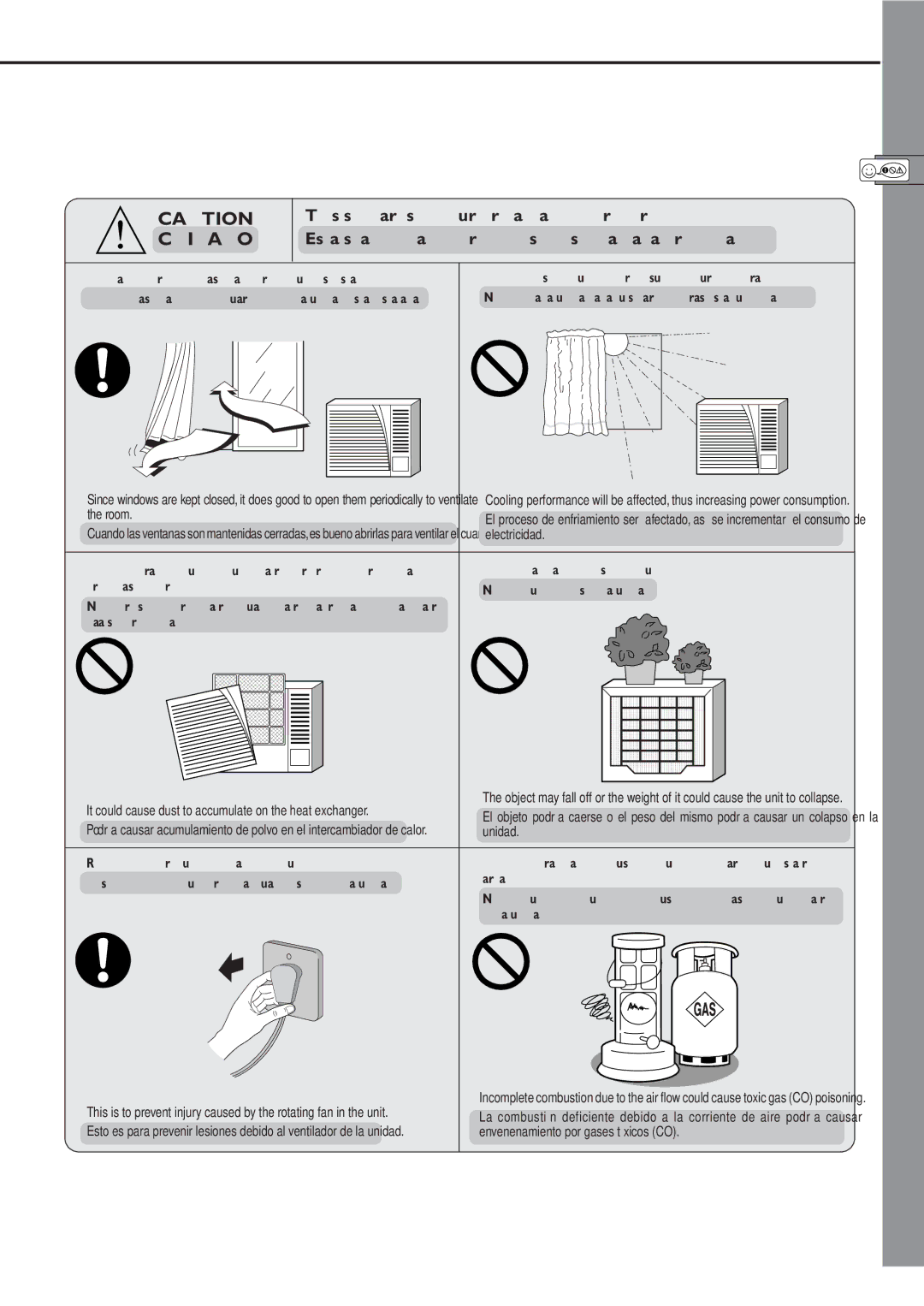 Panasonic HQ2081QH, HQ2061QH operating instructions Cuidado, This sign warns of injury or damage to property 