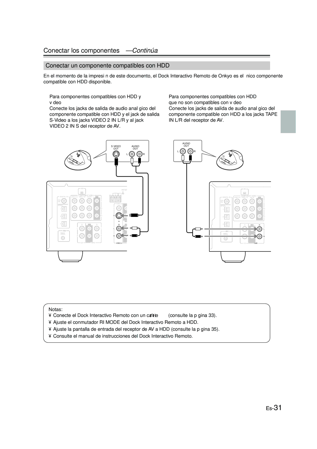 Panasonic HT-S790 manual Conectar un componente compatibles con HDD, Audio OUT 