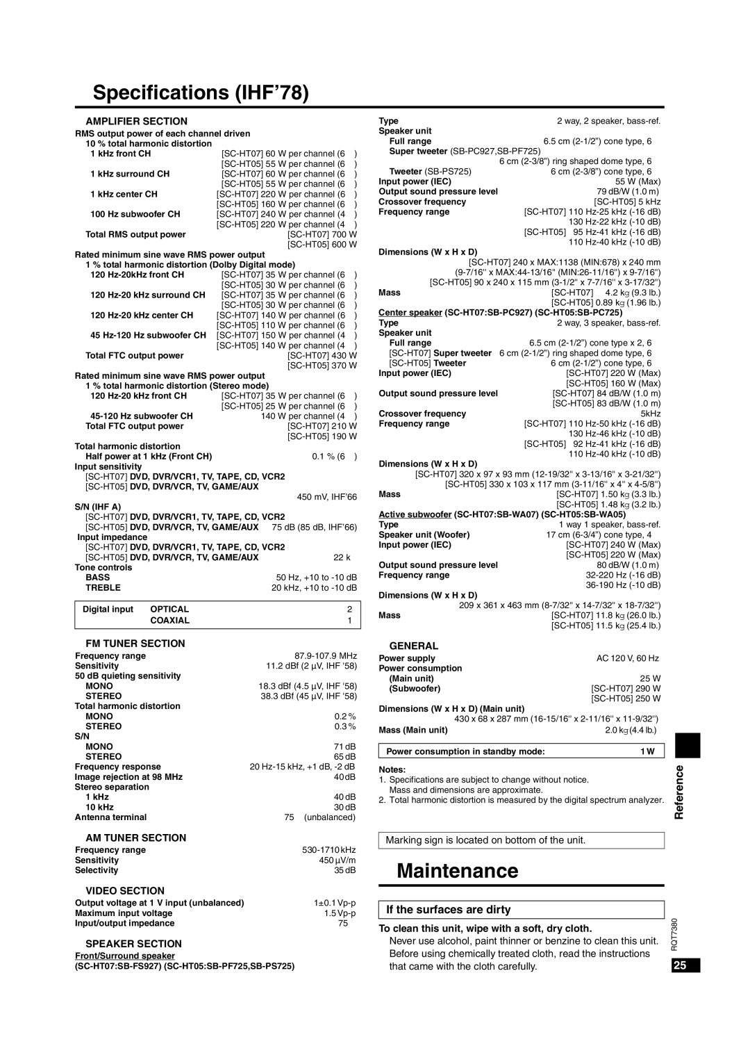 Panasonic HT-SC05, HT-SC07, SC-HT05, SC-HT07 manual +/,5++3$+/#+, ++3/4++/2+%/$#22 