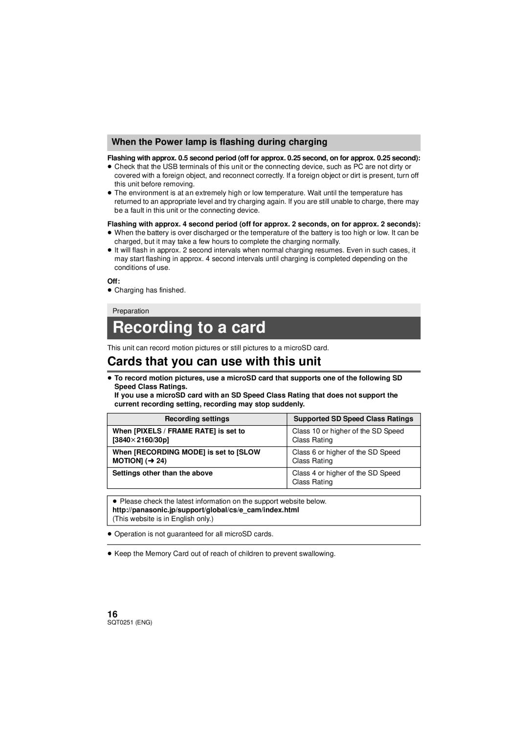 Panasonic HX-A500 owner manual Recording to a card, Cards that you can use with this unit, Off 