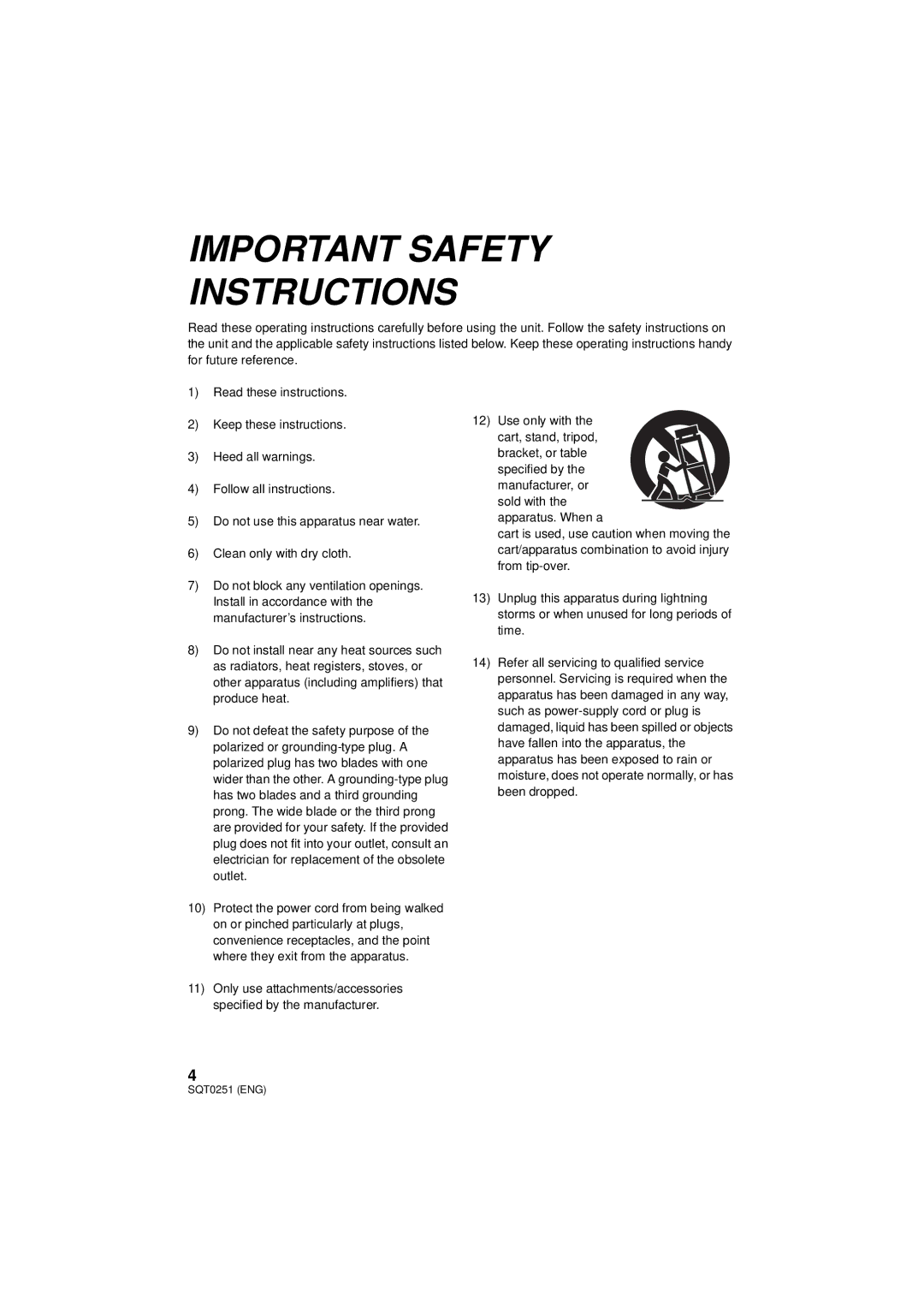 Panasonic HX-A500 owner manual Important Safety Instructions 