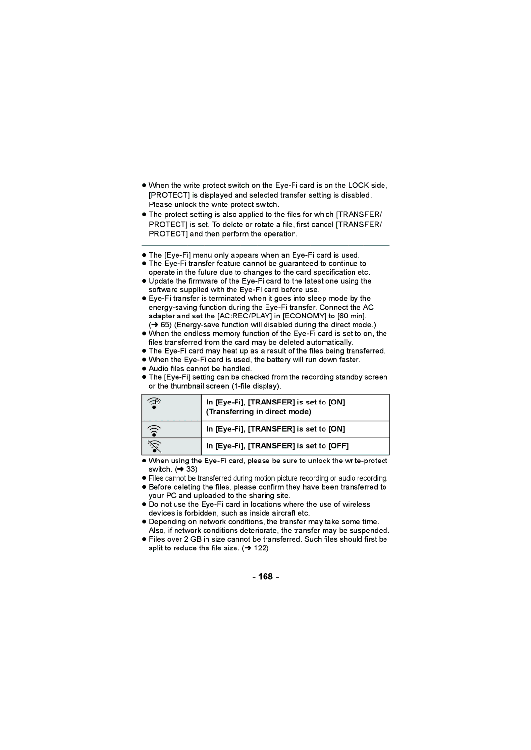 Panasonic HX-DC2, HX-WA20 operating instructions 168 