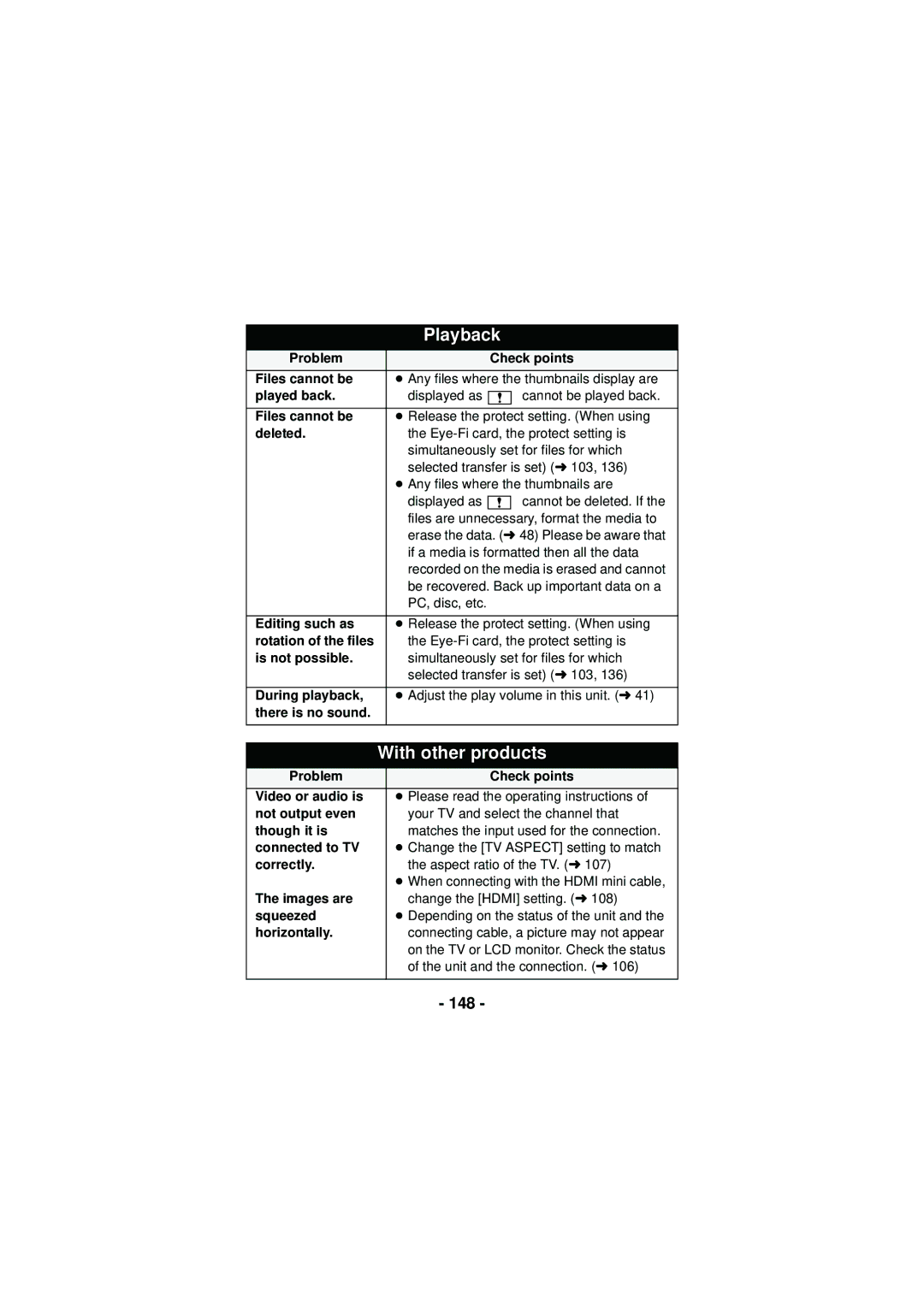 Panasonic HX-DC3 owner manual 148 