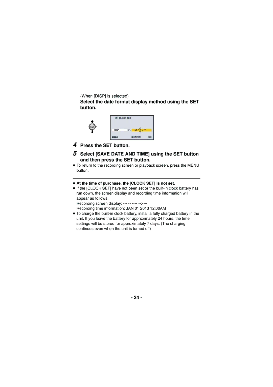 Panasonic HX-DC3 owner manual 