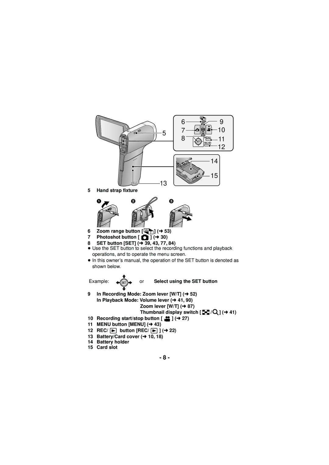 Panasonic HX-DC3 owner manual Select using the SET button 