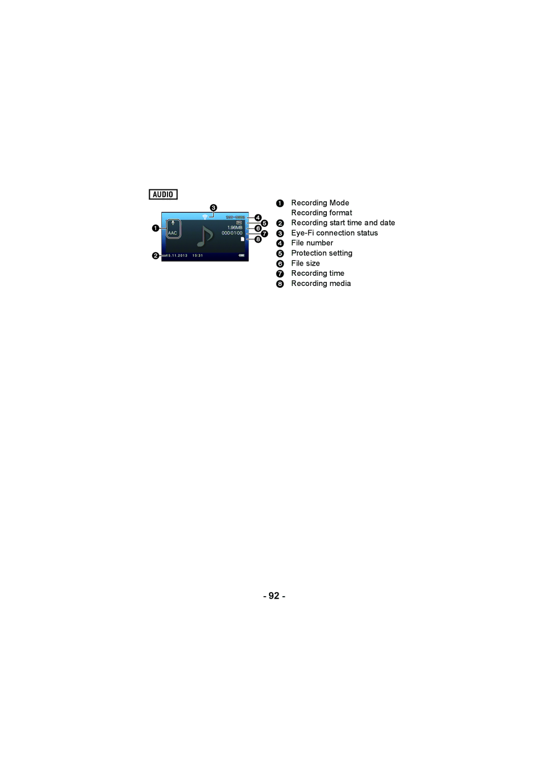 Panasonic HX-DC3 operating instructions Recording Mode 