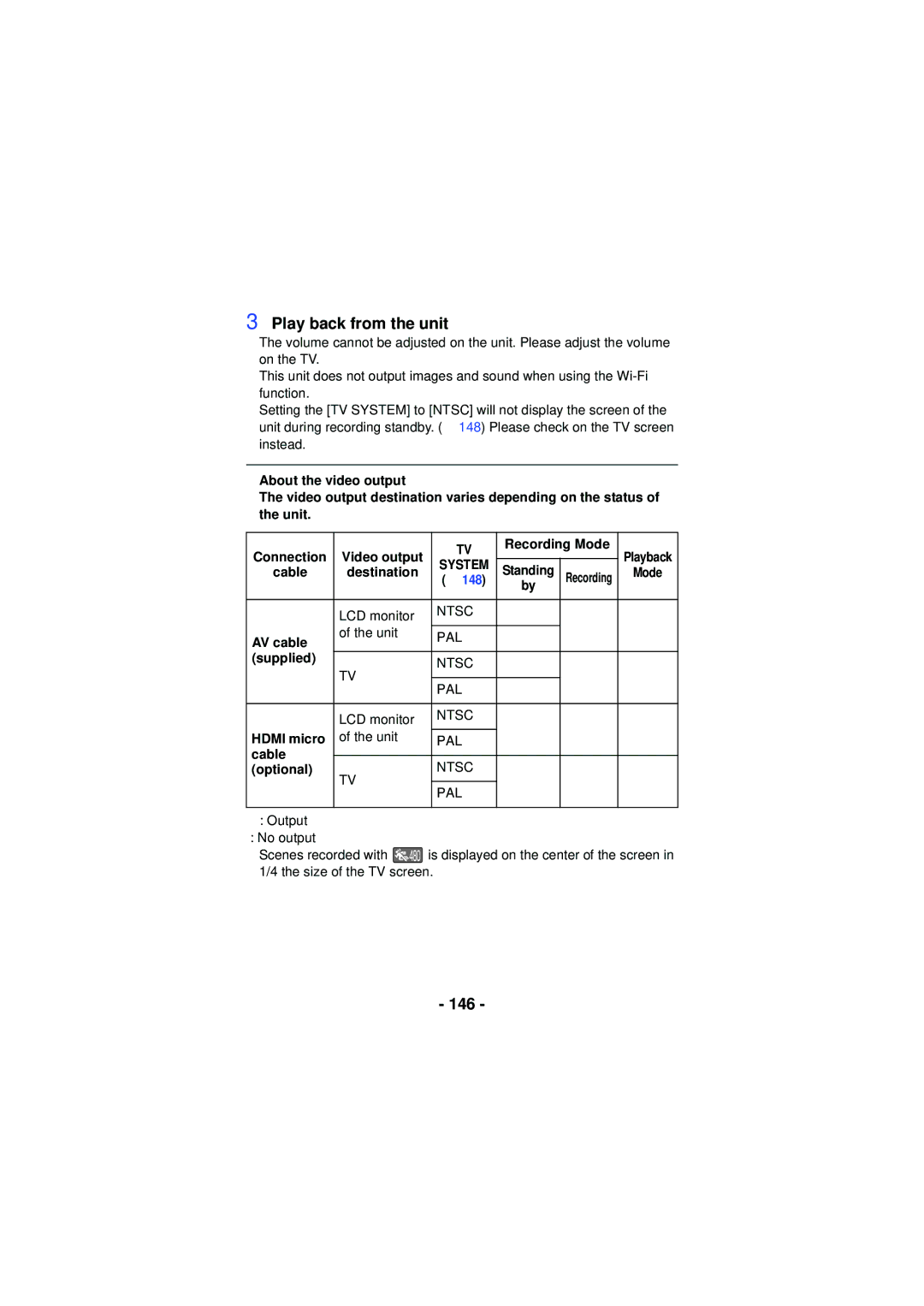 Panasonic HX-WA03, HX-WA30, HXWA03H owner manual Play back from the unit, 146 