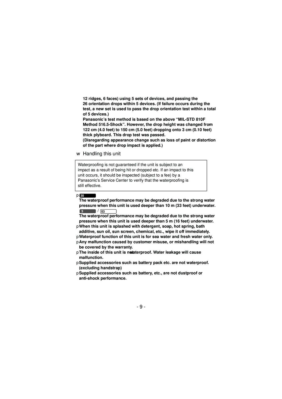 Panasonic HX-WA30, HX-WA03, HXWA03H owner manual Handling this unit 