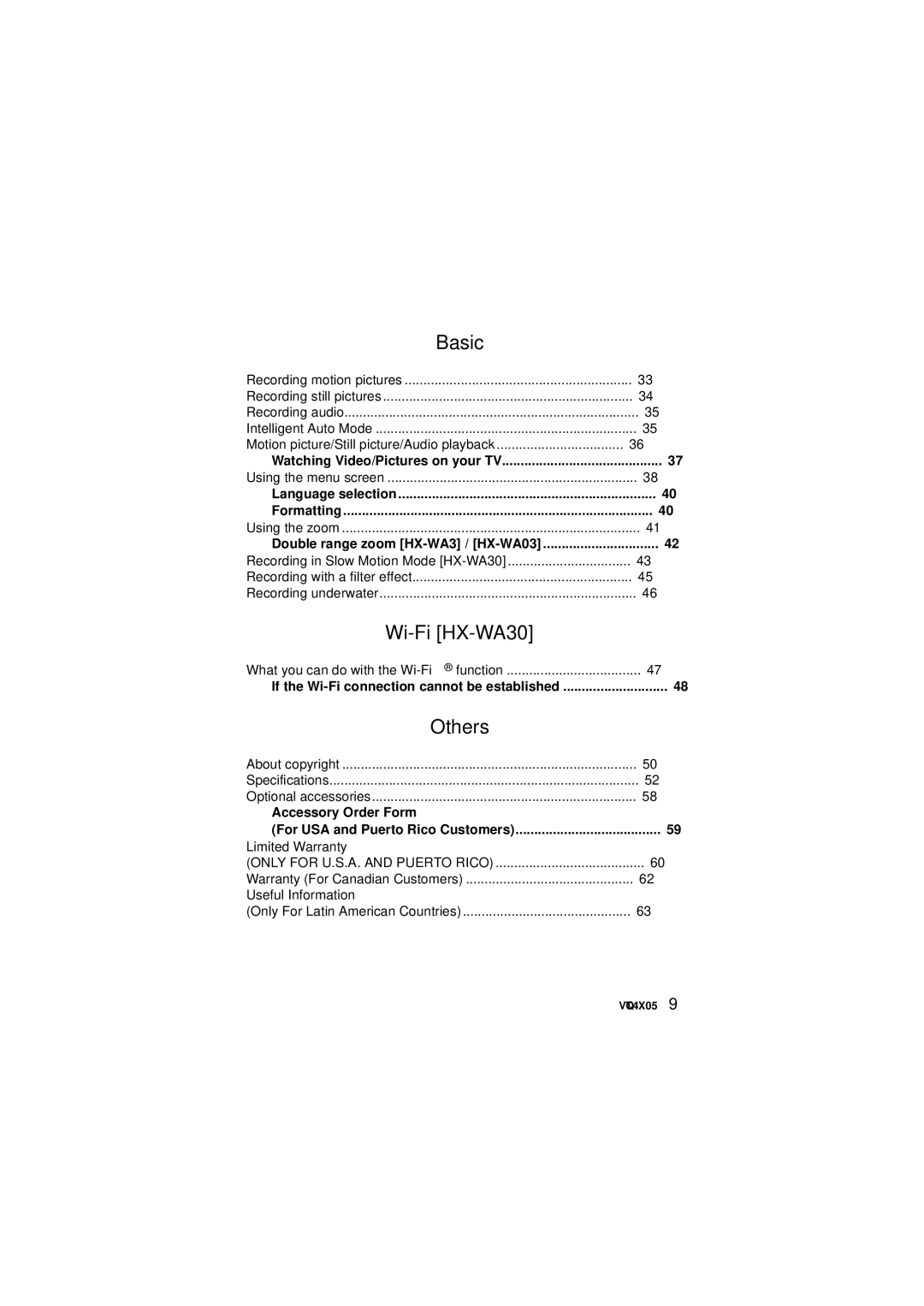 Panasonic VQT4XD5, HX-WA30 owner manual Double range zoom HX-WA3 / HX-WA03, Useful Information 