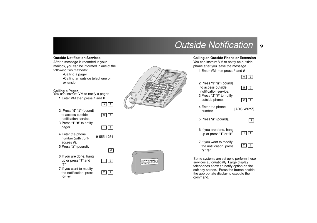 Panasonic ICX manual Outside Notification Services, Calling an Outside Phone or Extension, Calling a Pager 