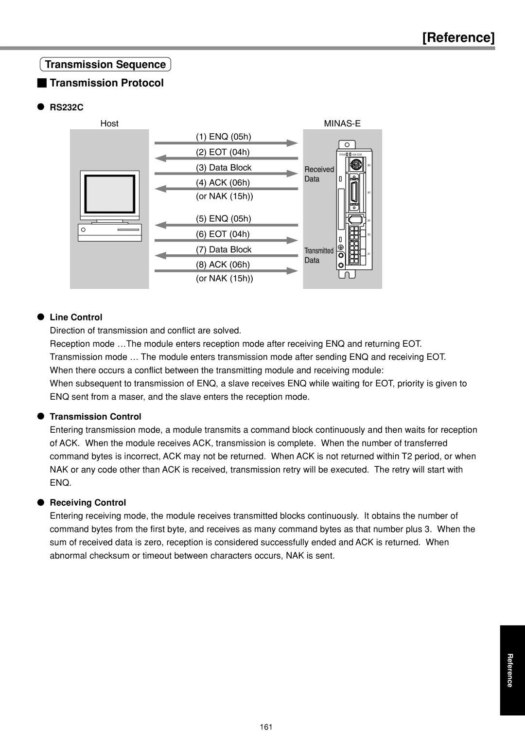 Panasonic IMC80A specifications Transmission Sequence Transmission Protocol, Line Control 