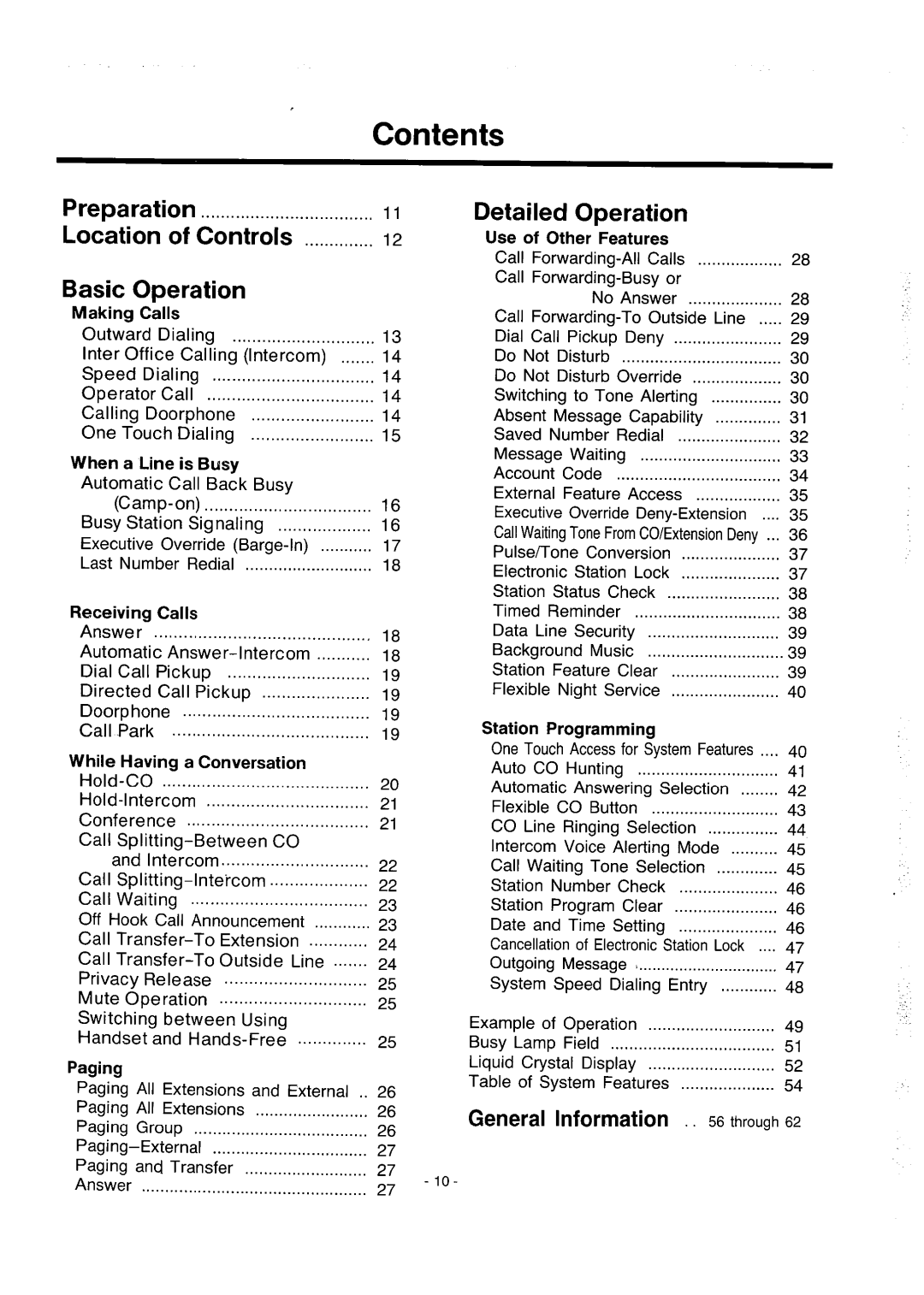 Panasonic integrated telephone system manual 