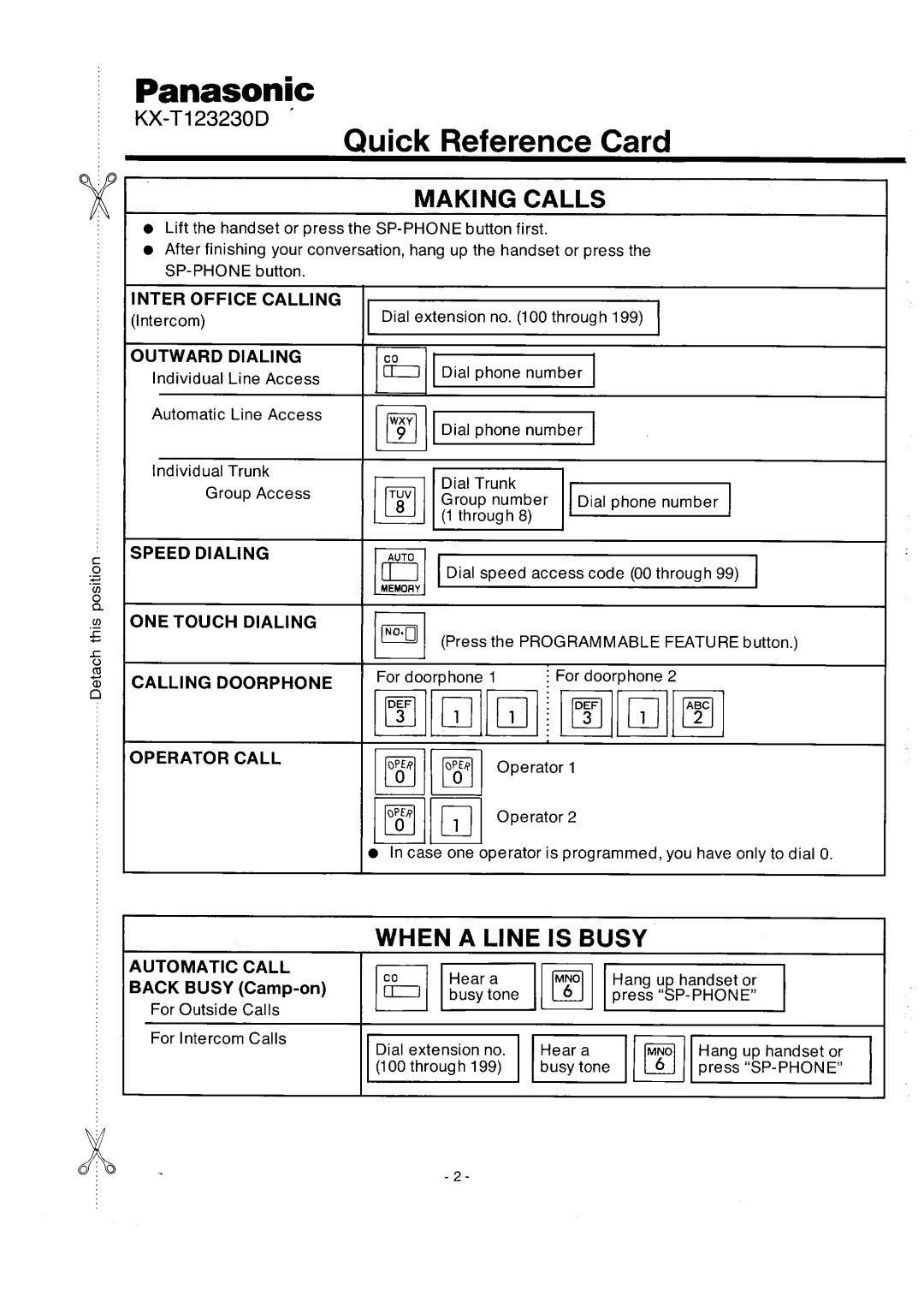 Panasonic integrated telephone system manual 