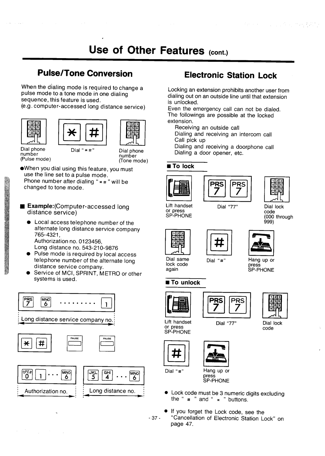 Panasonic integrated telephone system manual 