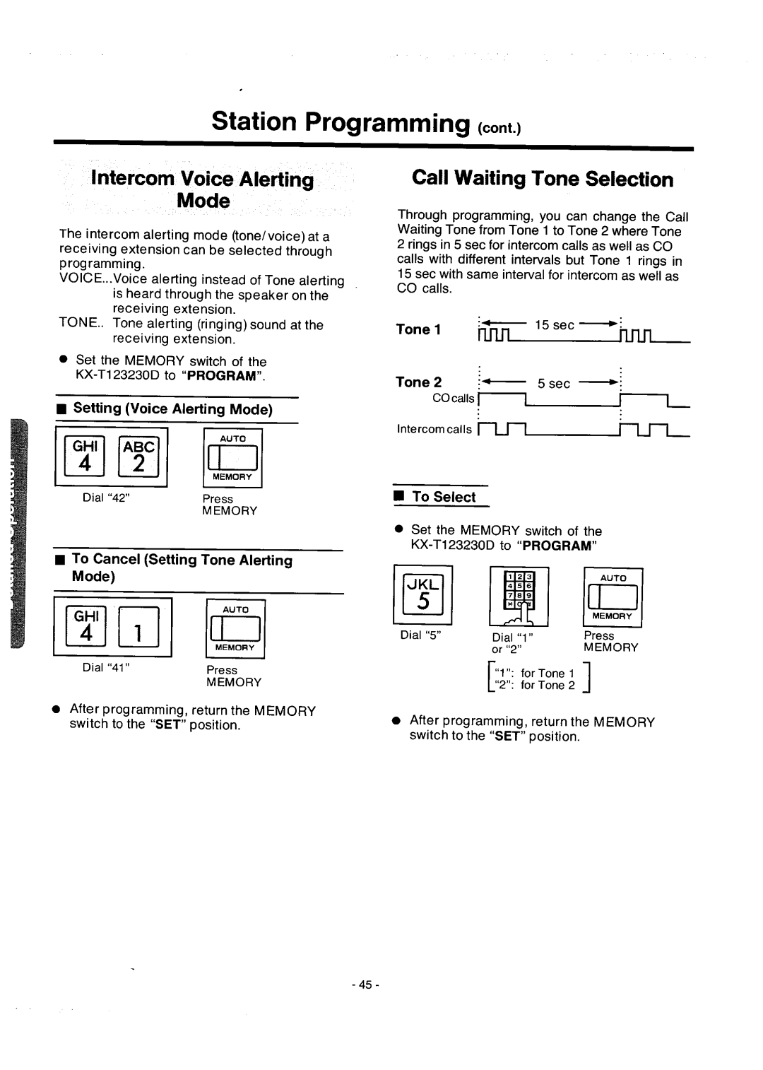 Panasonic integrated telephone system manual 