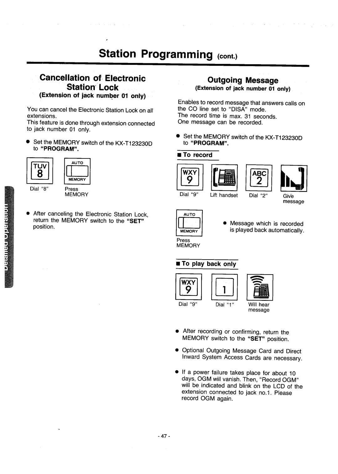 Panasonic integrated telephone system manual 