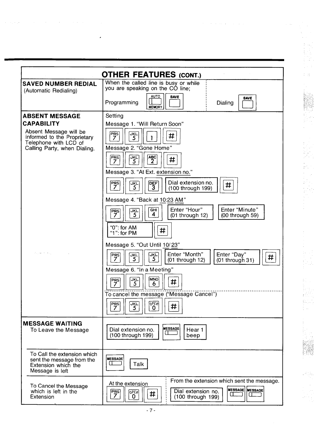 Panasonic integrated telephone system manual 